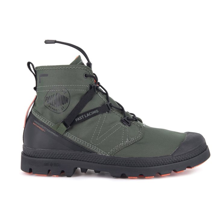 Dámské Boty Palladium Pampa Travel Lite+ Nepromokavé Olivy Zelené | CZ GQX-48W